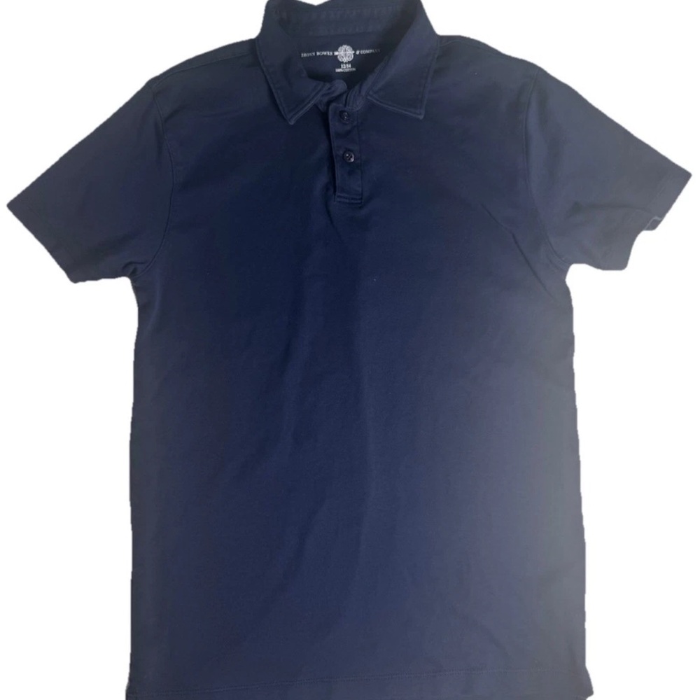 Brown Bowen & Co Boys Polo Shirt Navy Blue Large 12/14